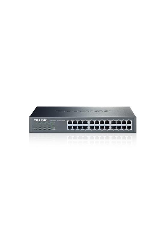 TP-Link TL-SG1024D Switch (10/100/1000Mbps, 24 port, fém házas, rackbe szerelhető)