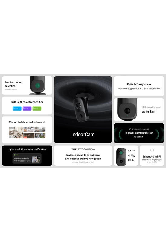 Ajax Beltéri Wifi-s kamera mozgásérzékelővel (8EU) ASP fehér_Proguard-Europe