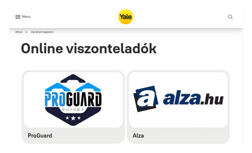 Hivatalos Viszonteladók lettünk - Yale Okos Zár