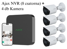 AJAX NVR WH - 8 Csatornás hálózati rögzítő + 4 db Dahua IPC-HFW2241S-S-0360B 2 Mpx-es IP kamera