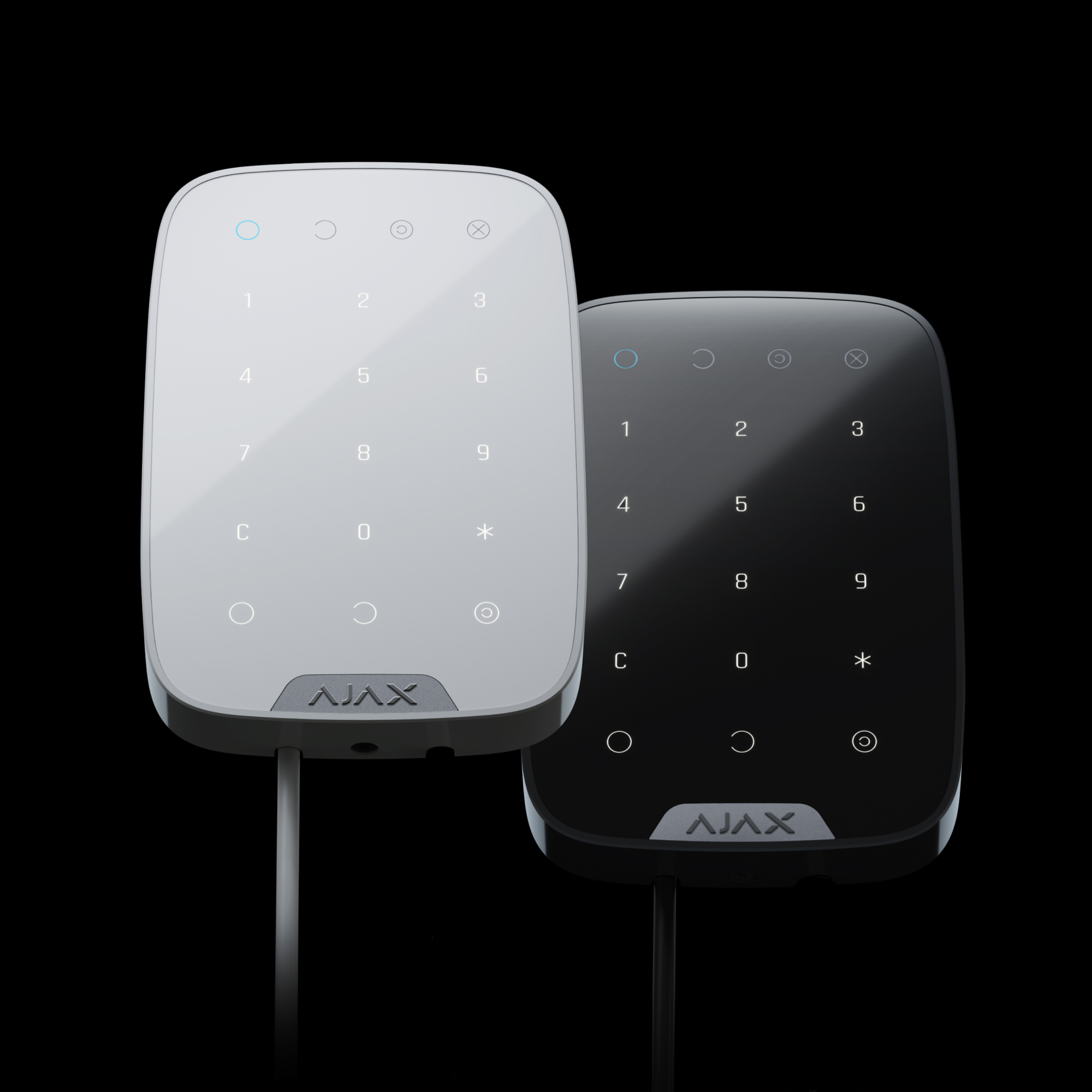 Ajax Fibra Keypad - Vezetékes beltéri érintésvezérelt kezelőpanel, LED visszajelzéssel